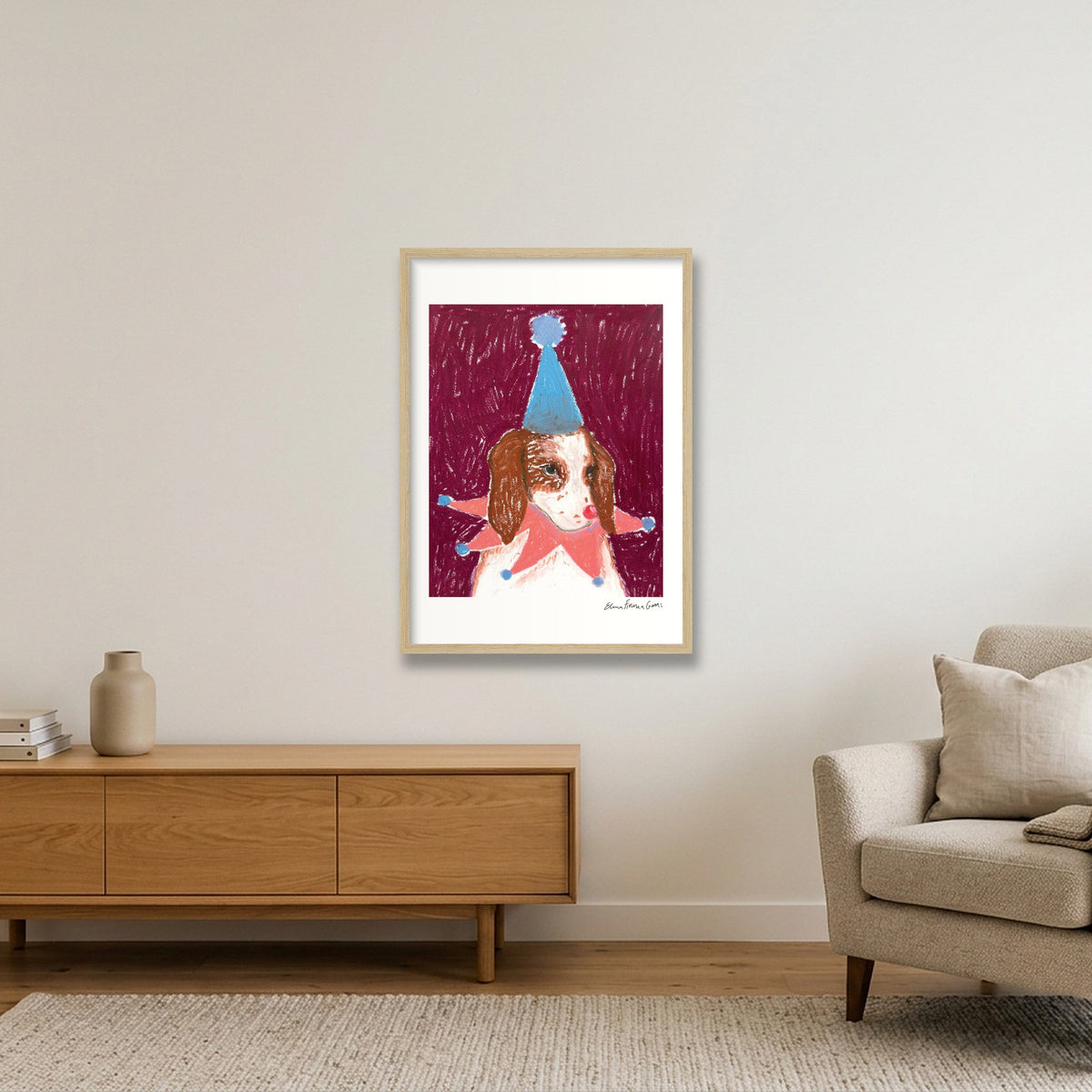 brittany drama baby — A2 (42×59cm, 17×23") Oak Frame