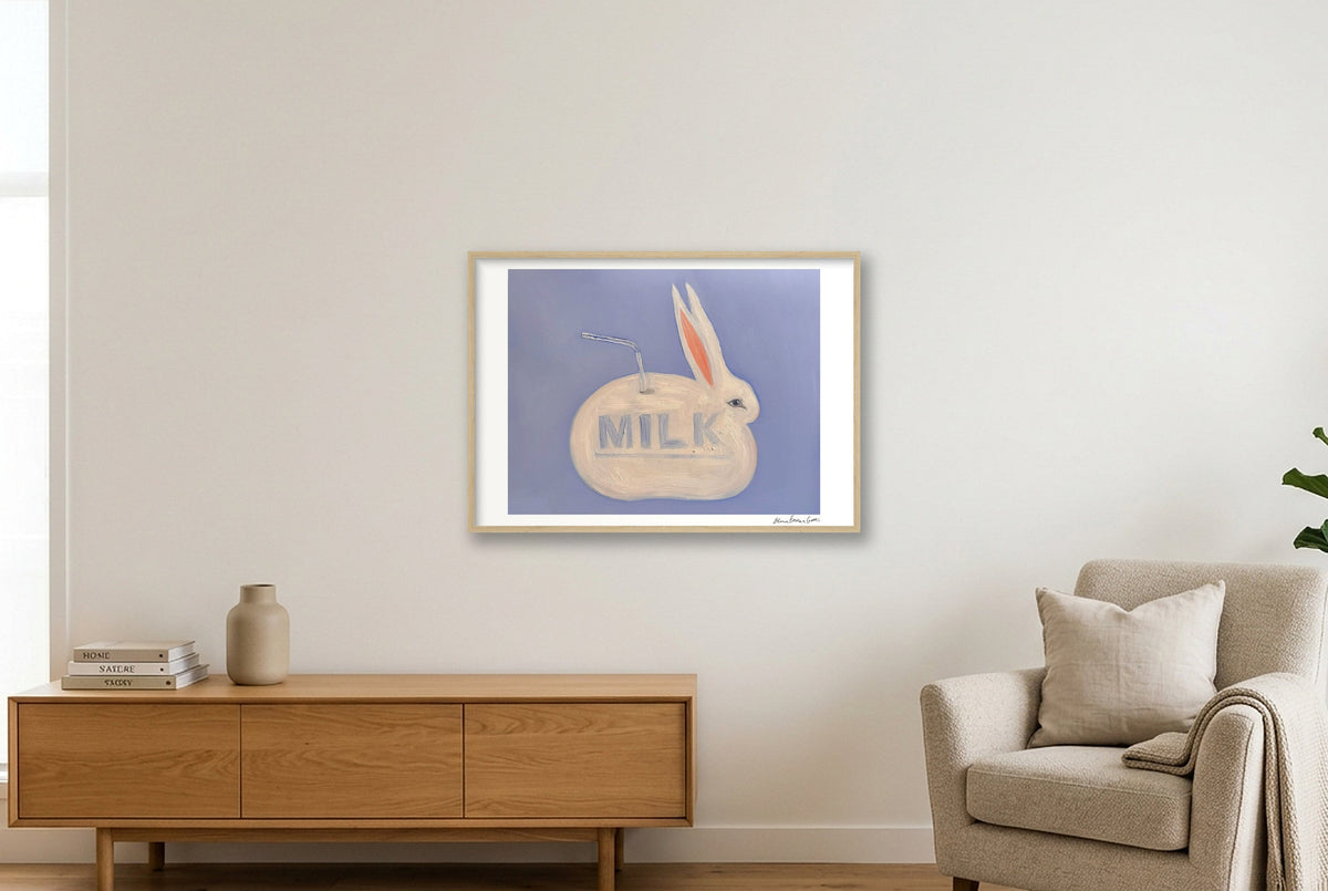 milk bun — A1 (84×59cm, 33×23") Oak Frame