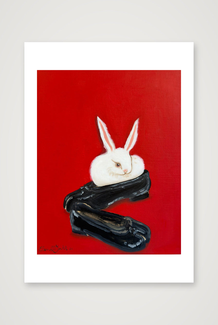 dust bunny in tabis — A5 (15×21cm, 6×8") Print only