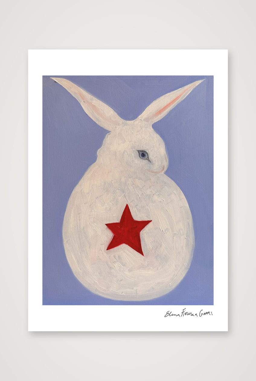red star bun — A4 (21×30cm, 8×12") Print only
