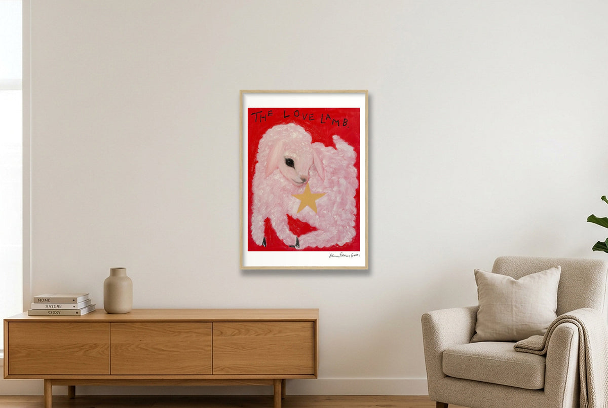 the love lamb — A1 (59×84cm, 23×33") Oak Frame