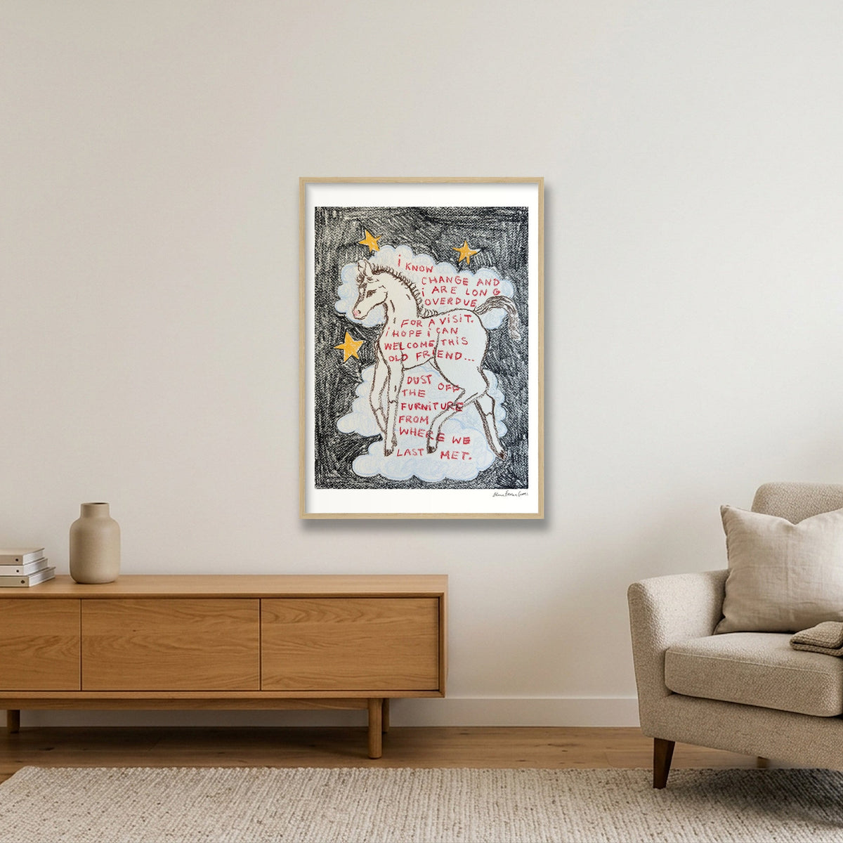 an old friend — A1 (59×84cm, 23×33") Oak Frame