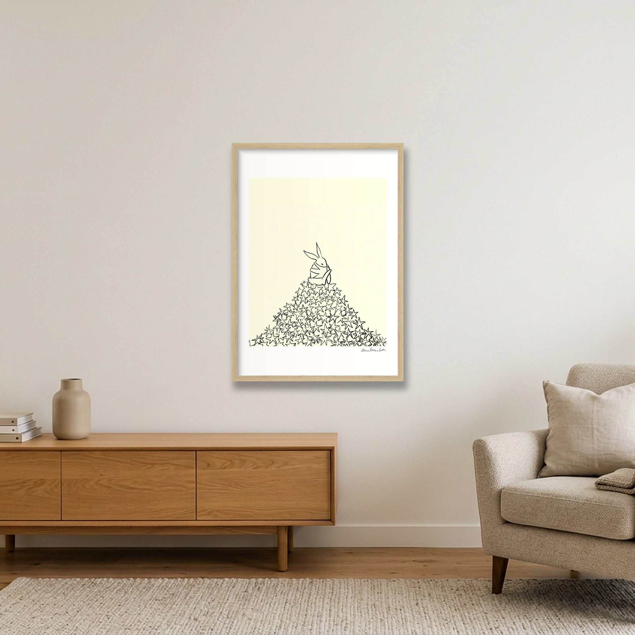 star bun tower — A2 (42×59cm, 17×23") Oak Frame