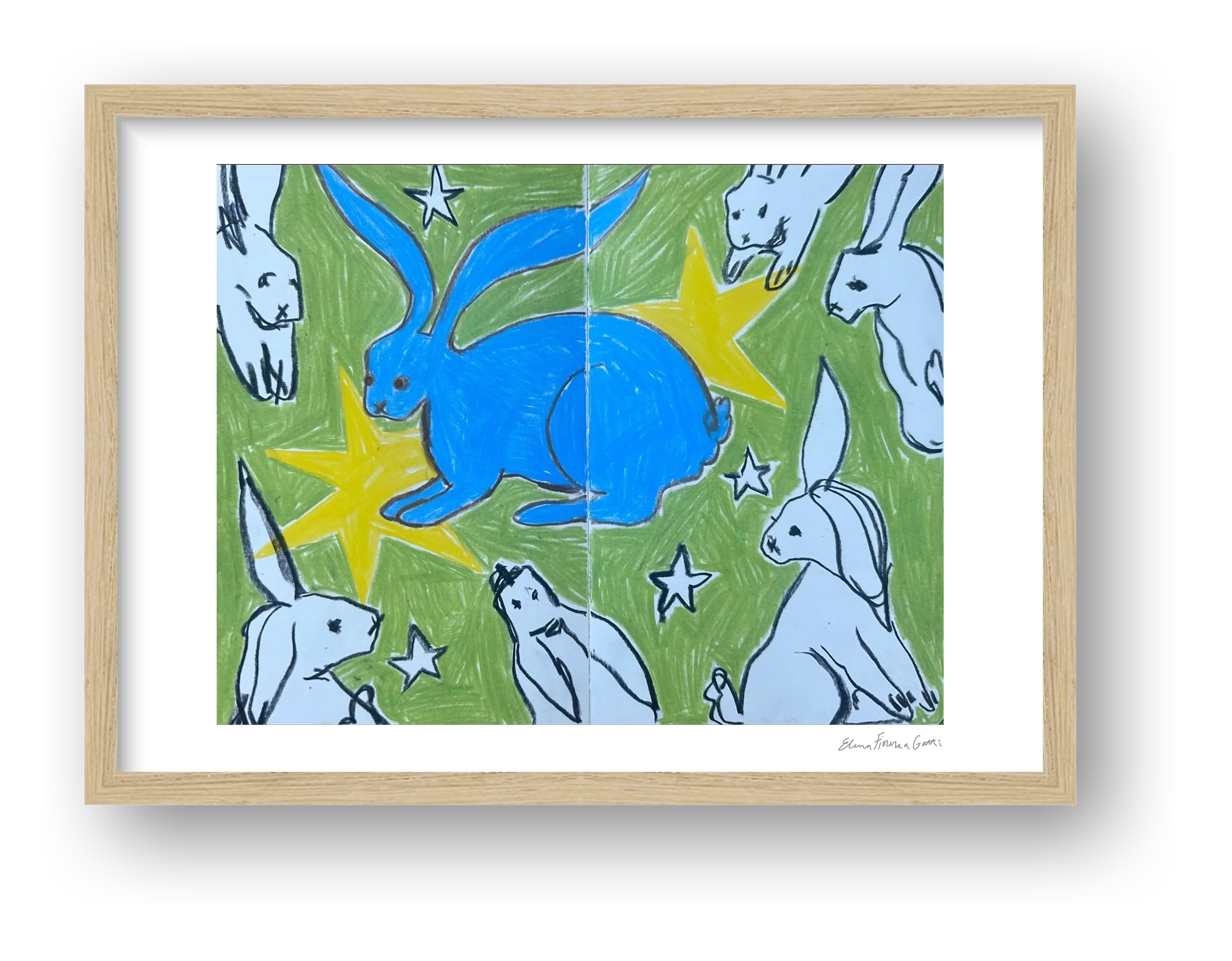 the blue bun — framed