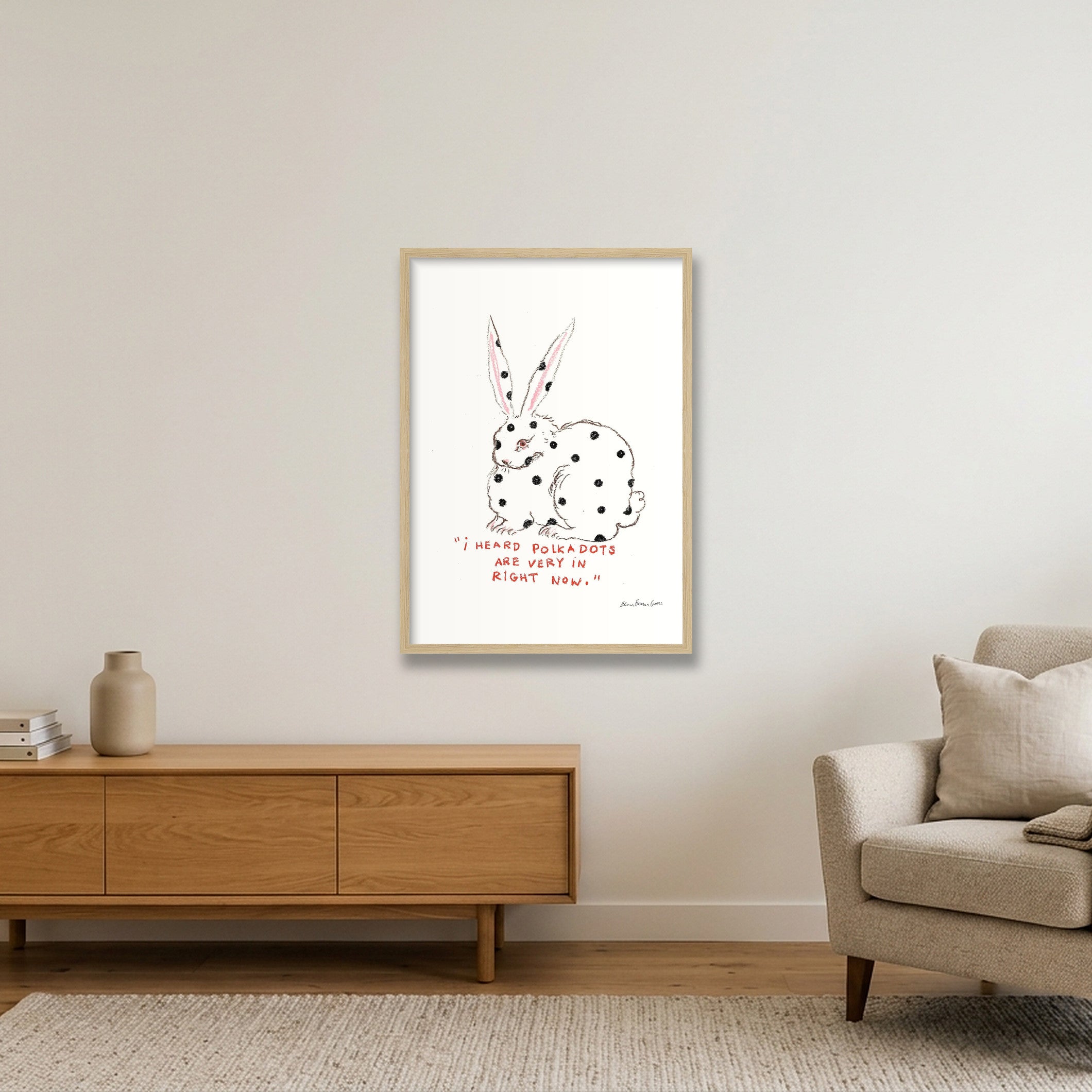 dot bun — A2 (42×59cm, 17×23") Oak Frame