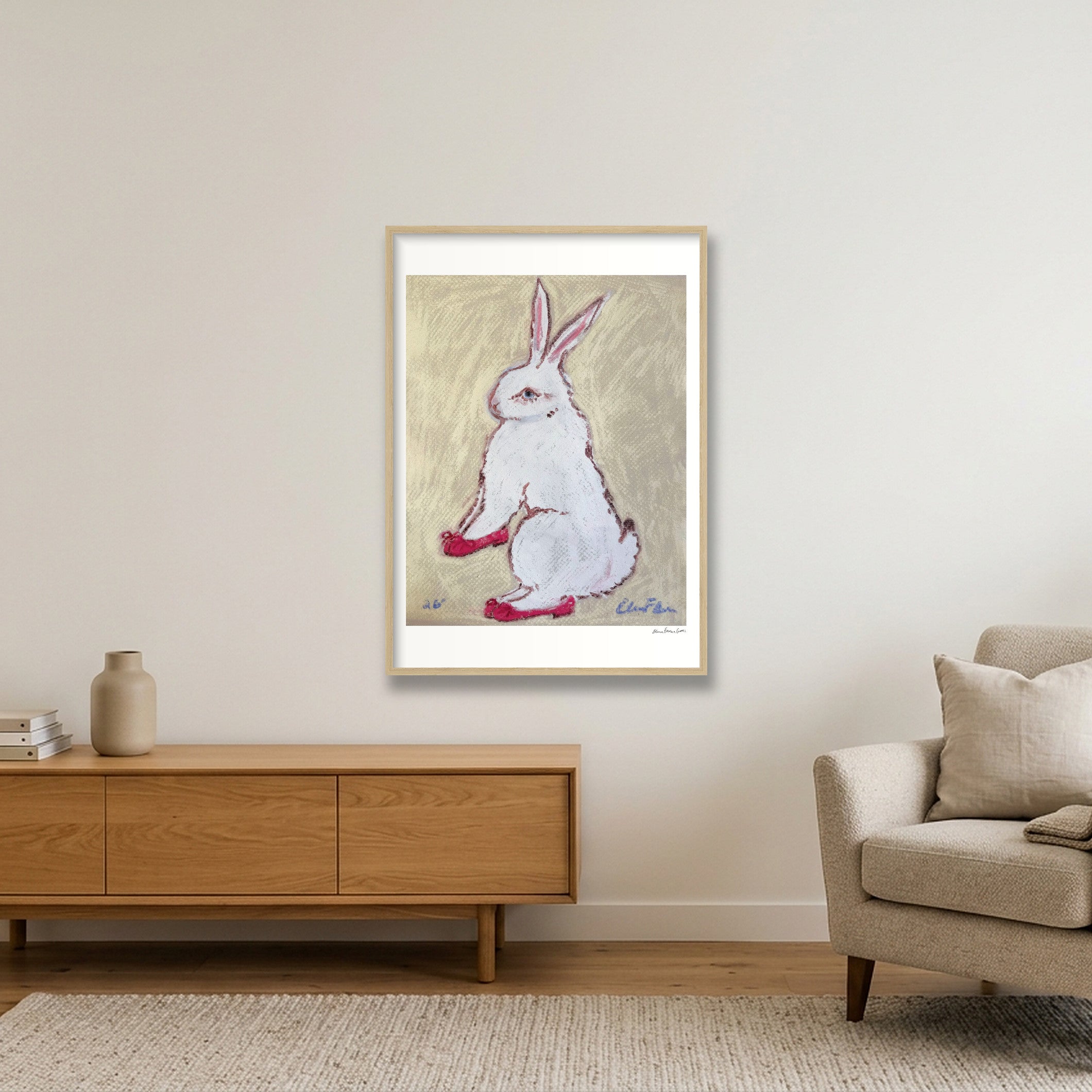 bun in repettos — A1 (59×84cm, 23×33") Oak Frame