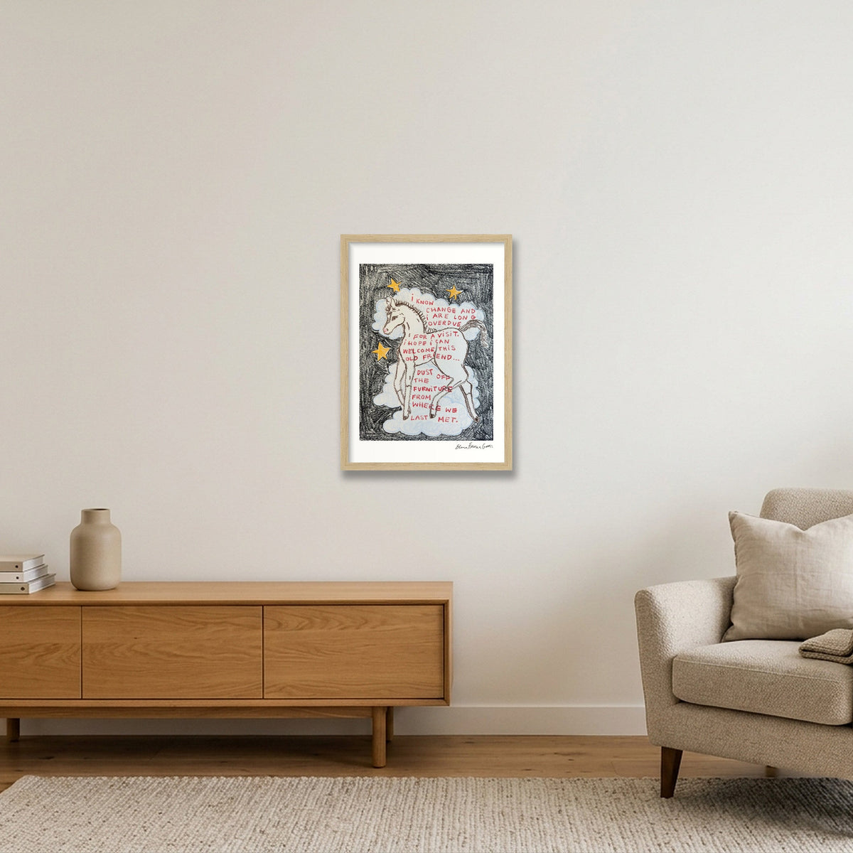an old friend — A3 (30×42cm, 12×17") Oak Frame
