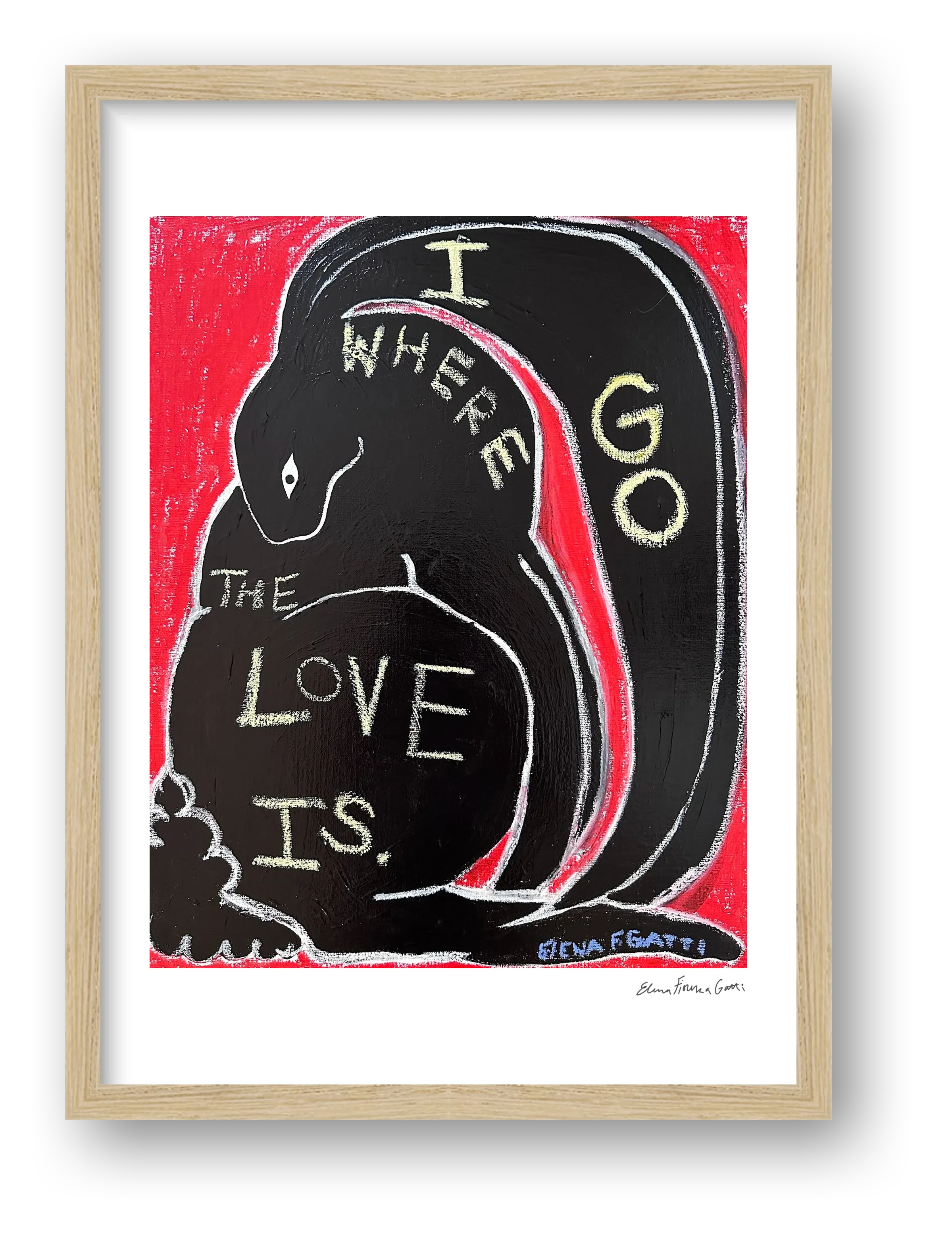i go where the love is — framed