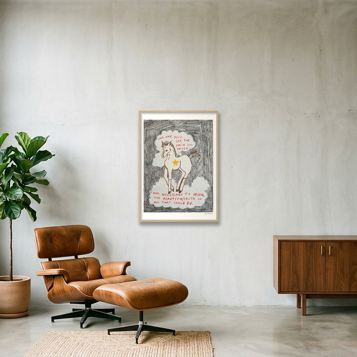 one day — A1 (59×84cm, 23×33") Oak Frame