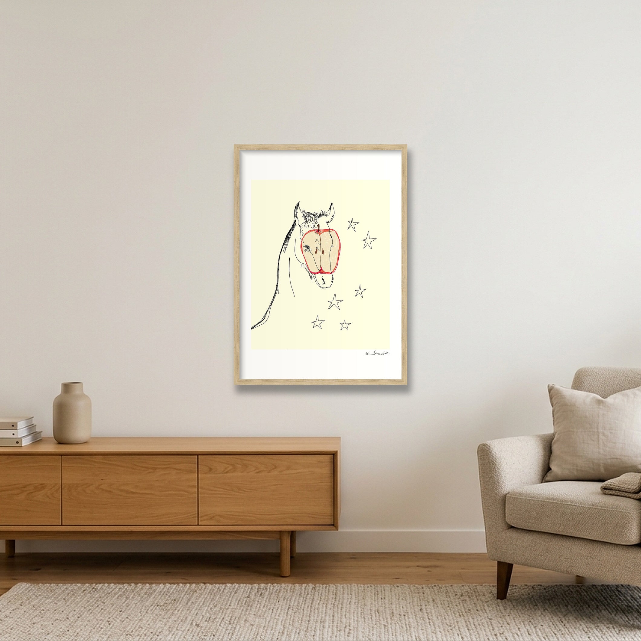 apple of my eye — A2 (42×59cm, 17×23") Oak Frame