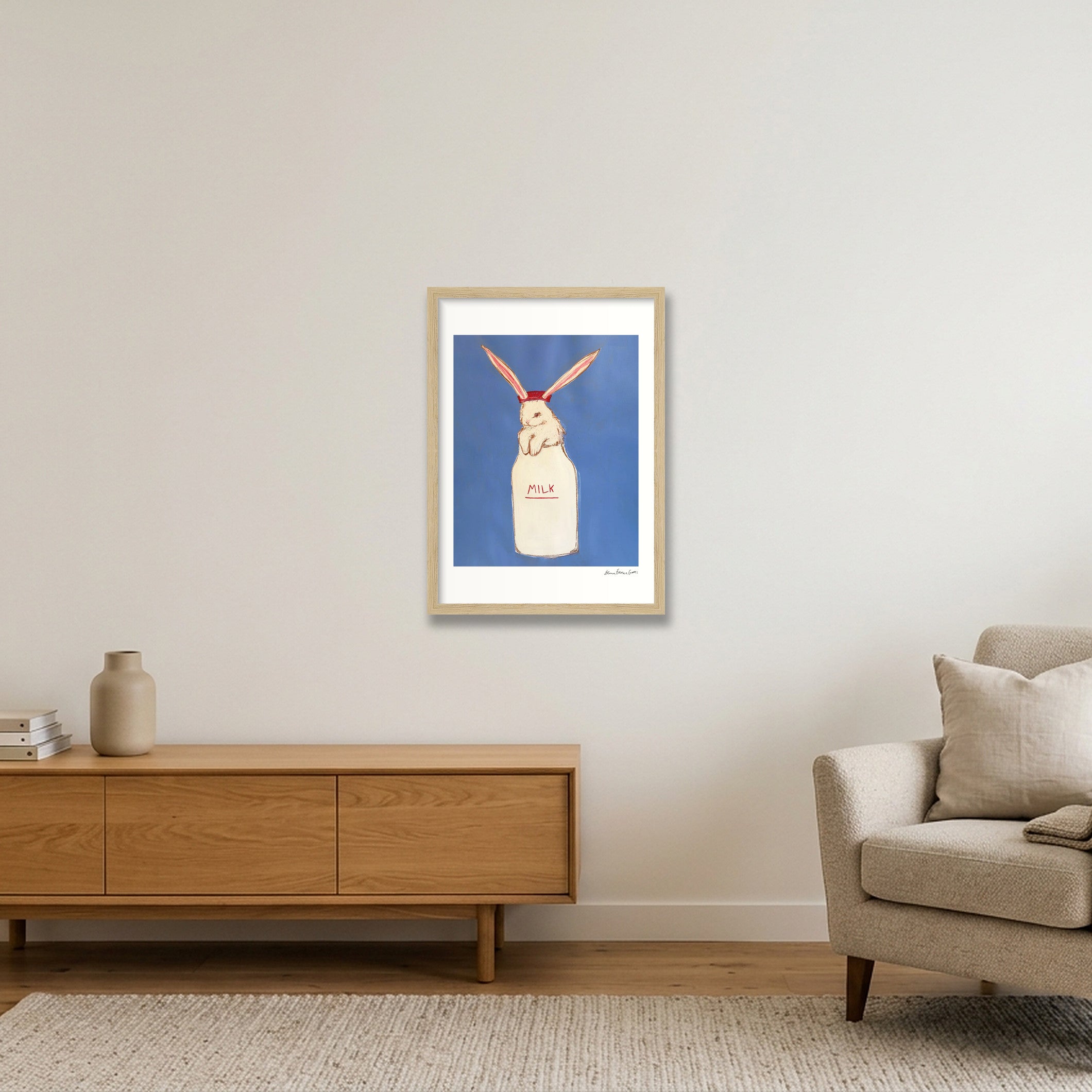 milk bun v2 — A3 (30×42cm, 12×17") Oak Frame