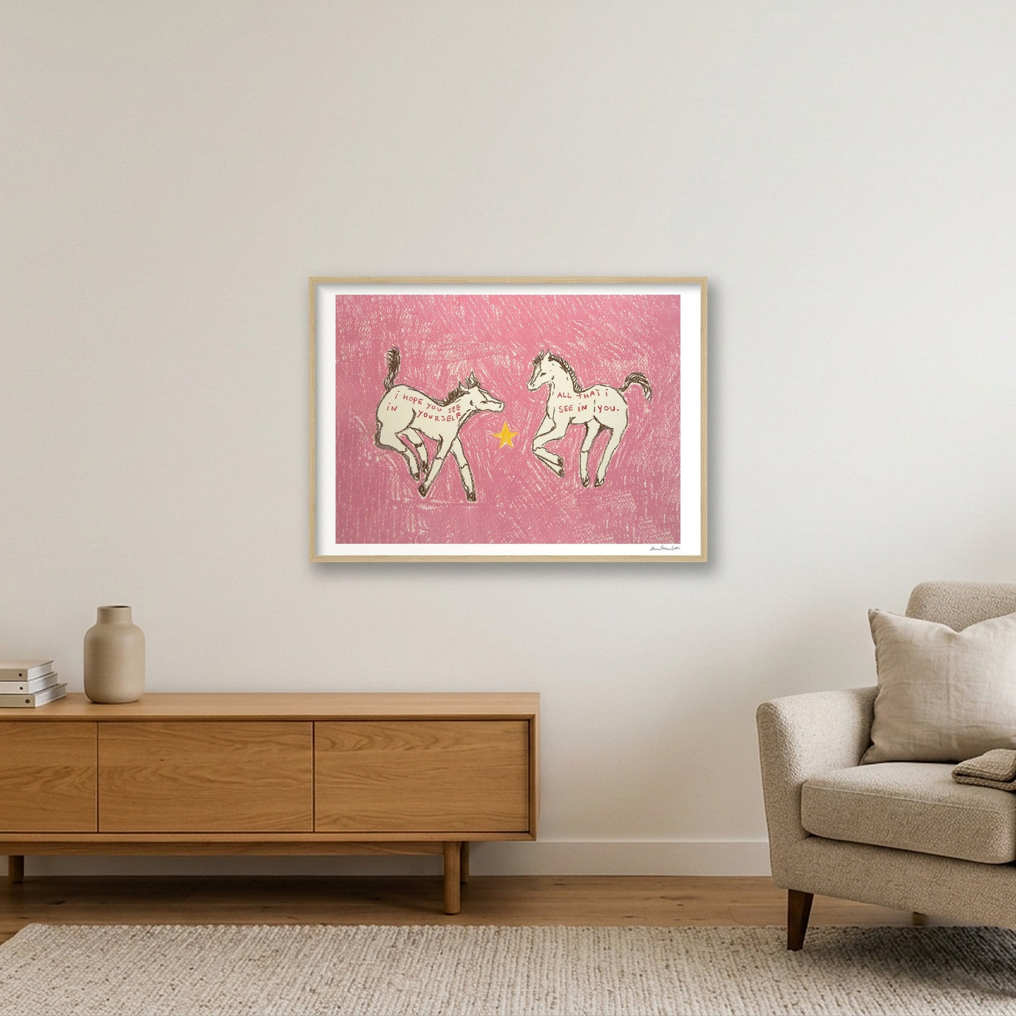 see in me see in you — A1 (84×59cm, 33×23") Oak Frame