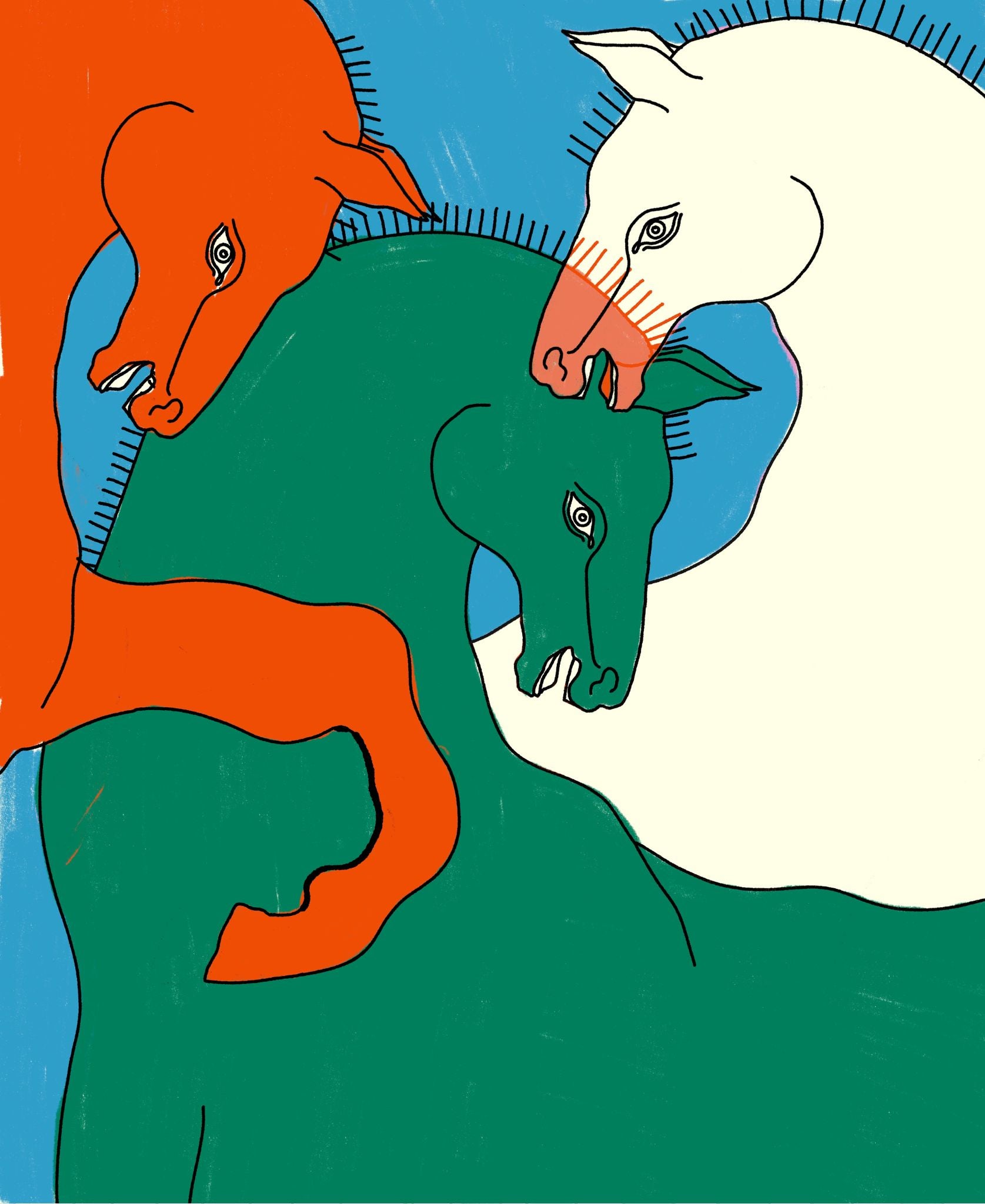 horse trio