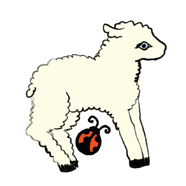 glitter lamb sticker