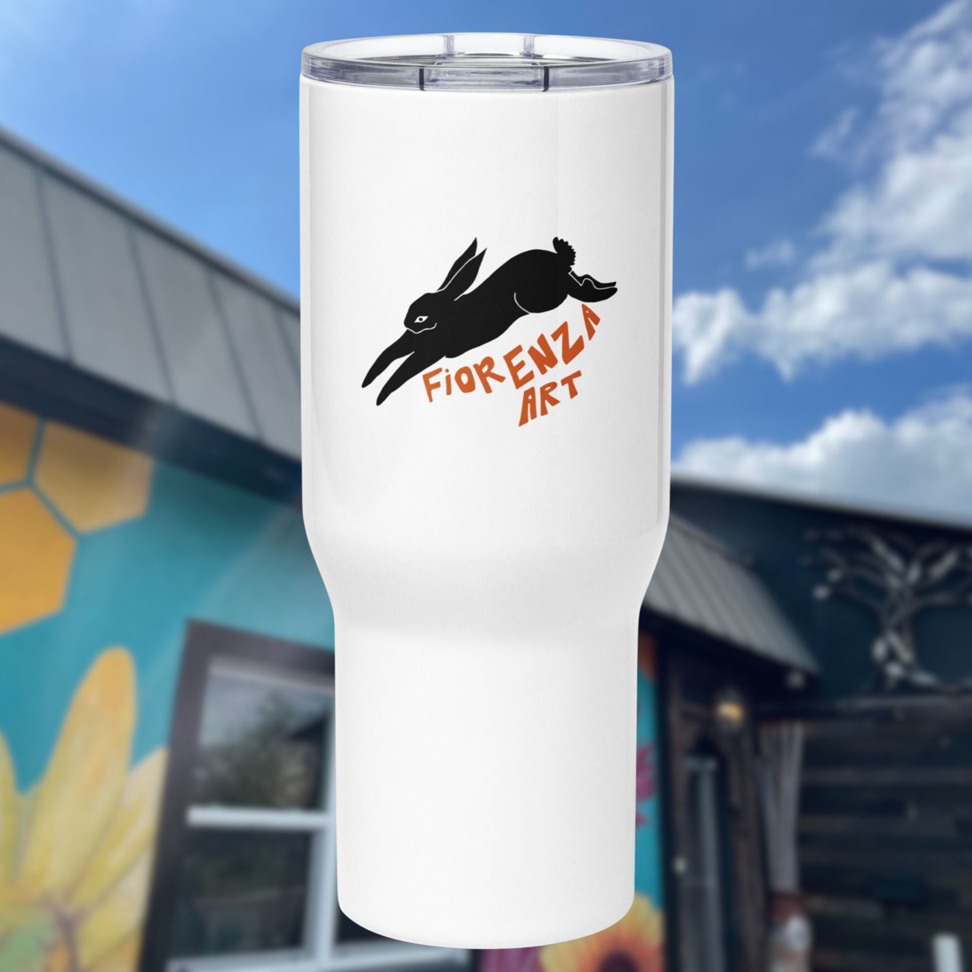 bun travel mug with a handle